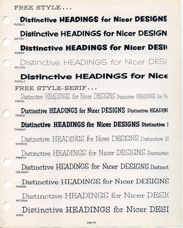 Filmotype Free Style type specimen #type #specimen #filmotype