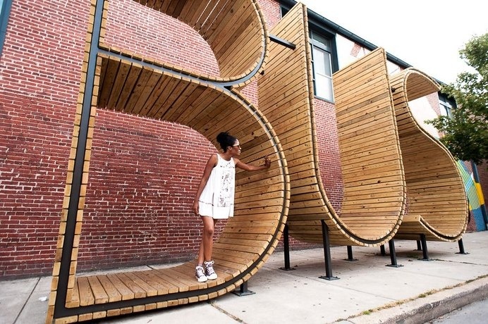 BUS stop in Baltimore - three huge letters - www.homeworlddesign. com (11) #bus #urban #design #station