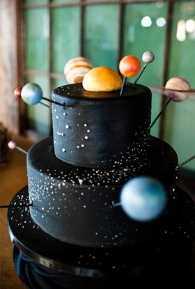 Beautiful Wedding Cakes for Every Season - outer space theme birthday party ideas
