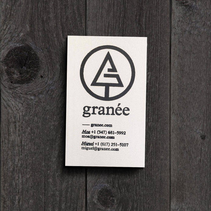Granee stationary stamp #stamp #fir #business #debossed #tree #card #identity #minimal #vintage #fashion #logo