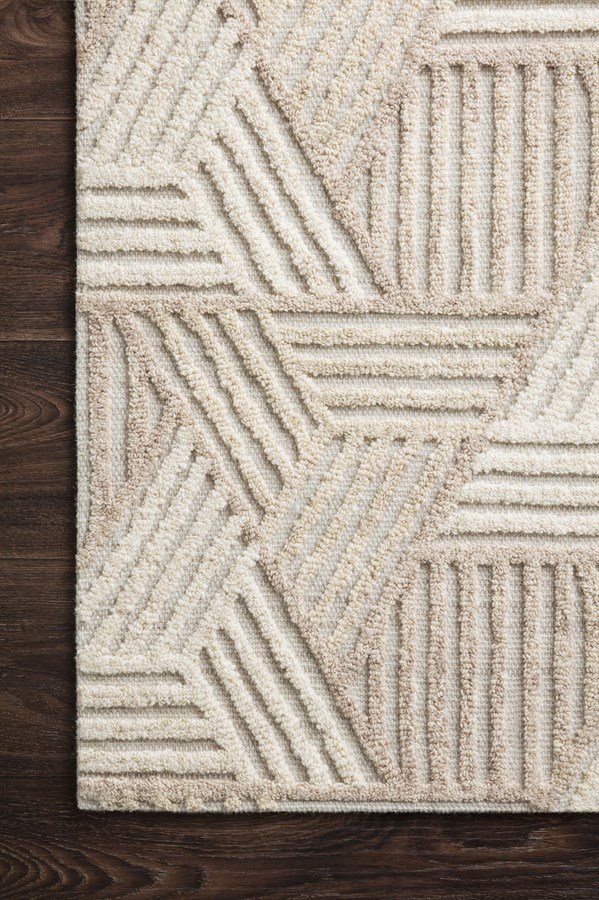 Oatmeal, Ivory Contemporary / Modern Area Rug