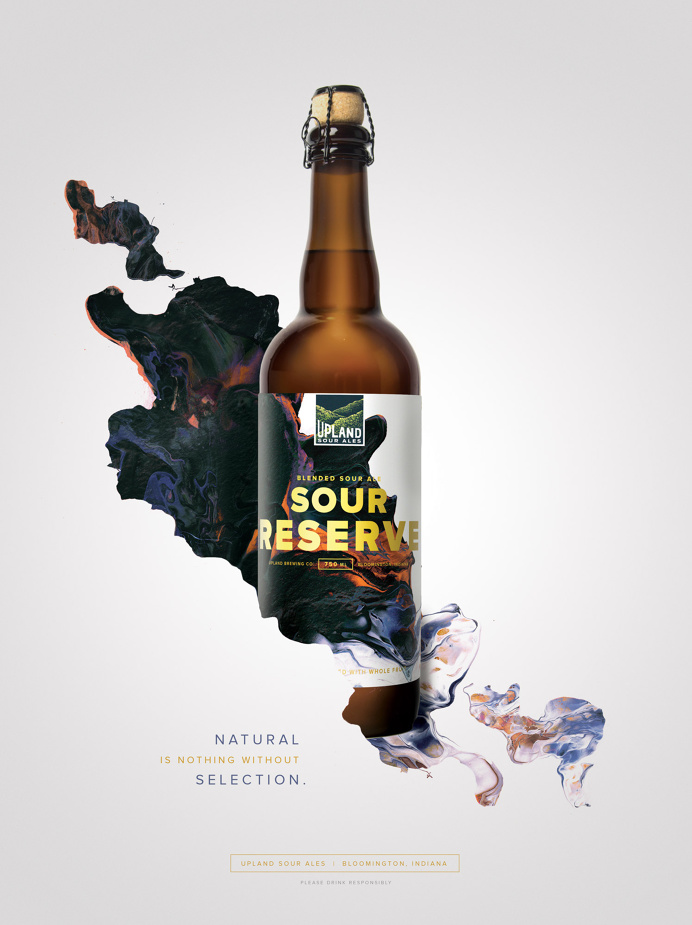 Beautiful bottle ad with painted elements. #ad #poster #packaging