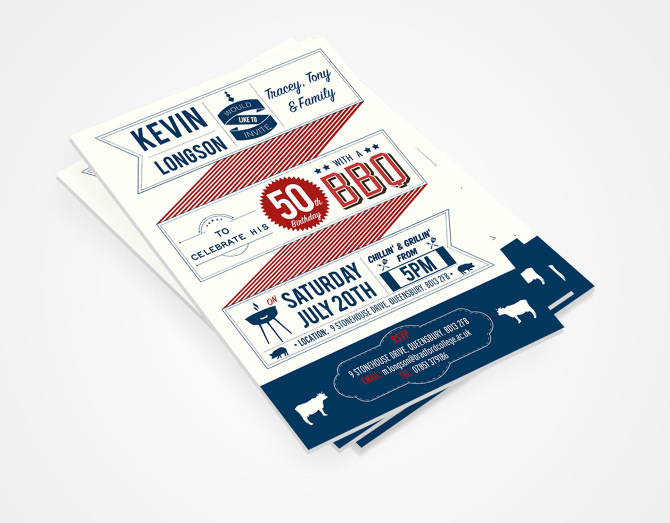 BBQ Invites - marklongson.com #type #letterpress #typography