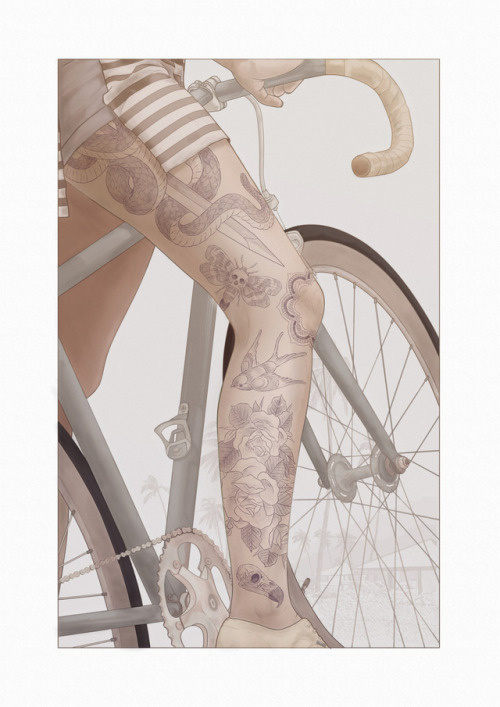 Girl on bikes - Illustration 1 Hey folks ! Im think start selling some prints ! What do you think about ?