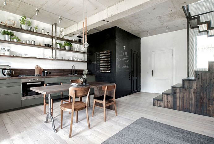 int2 architecture mezzanine apartment russia #decor #interior #home