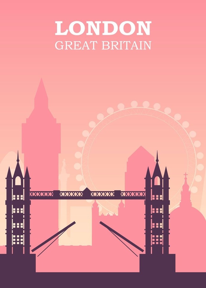 "London" Poster Print on metal by Sam Kal
