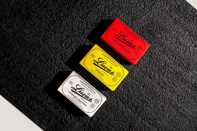 Lucas Sardines Packaging Redesign - Mindsparkle Mag When KAMILARIS S.A. approached Loonatiks Design Crew to redesign the Lucas packaging, they mentioned that their main goal was to reintroduce the sardines to the older customers but also introduces them to younger ones. #logo #packaging #identity #branding #design #color #photography #graphic #design #gallery #blog #project #mindsparkle #mag #beautiful #portfolio #designer
