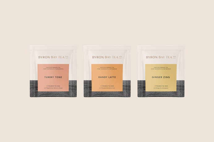 Byron Bay Tea Packaging - Mindsparkle Mag Cristie Stevens designed Byron Bay Tea Company (BBTC) – an Australian based tea brand. Each batch is hand-blended by the owner using her knowledge as a naturopath and herbalist. #logo #packaging #identity #branding #design #color #photography #graphic #design #gallery #blog #project #mindsparkle #mag #beautiful #portfolio #designer