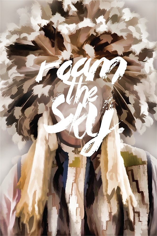 Roam the sky #american #portrait #handtype #painting #native