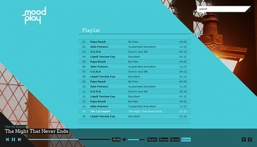 MoodPlay on the Behance Network #music #player #mood #modern
