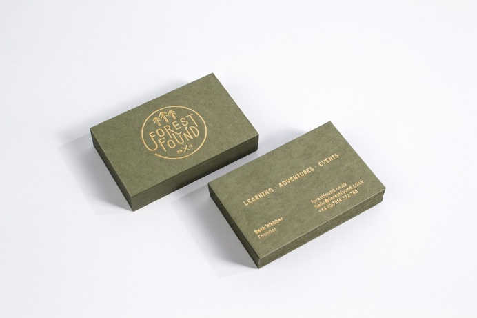 Stationery for Forest Found #forest #trees #nature #green #gold #natural #neutral #logo #branding #identity #businesscard