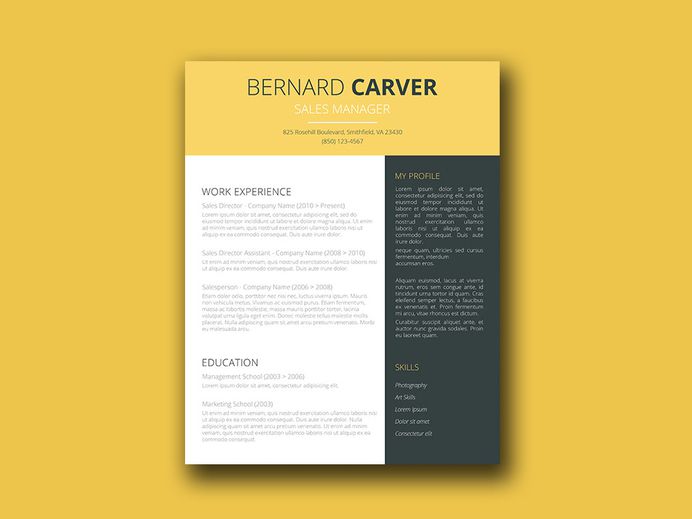 Free Manager Resume Template with Elegant Design