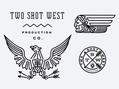 Dribbble - TwoShotWest by Keith Davis Young #west #eagle #arrow #logo #chief