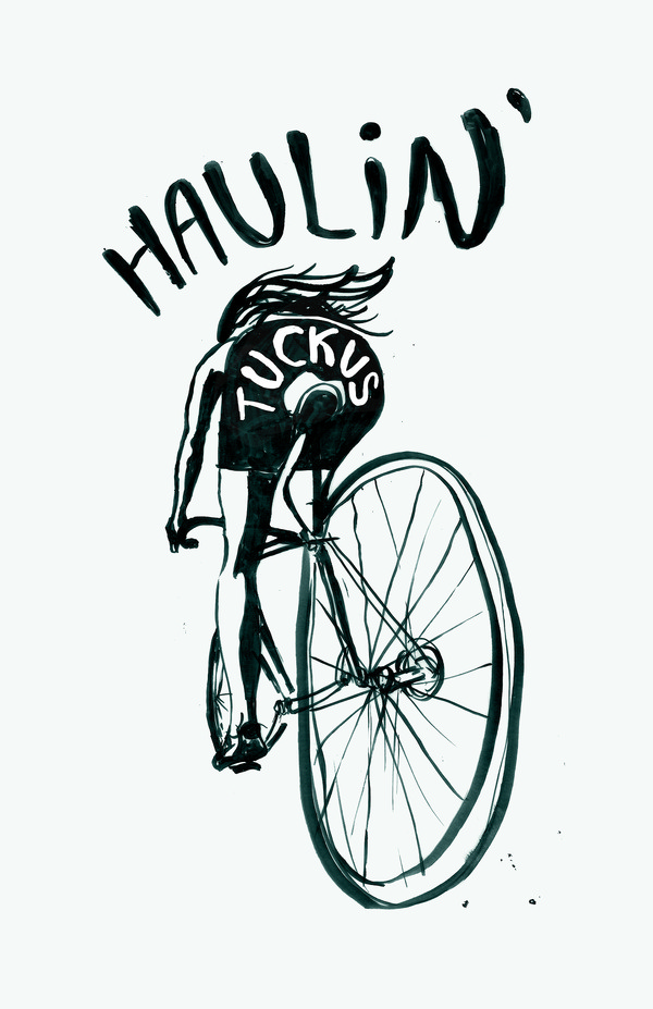 Haulin' Tuckus by Tommy Shimko #print #done #illustration #drawn #fun #hand #typography