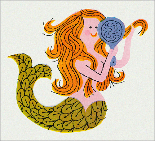 Mid Century Modern Graphic Design #modern #illustration #mid #century #mermaid
