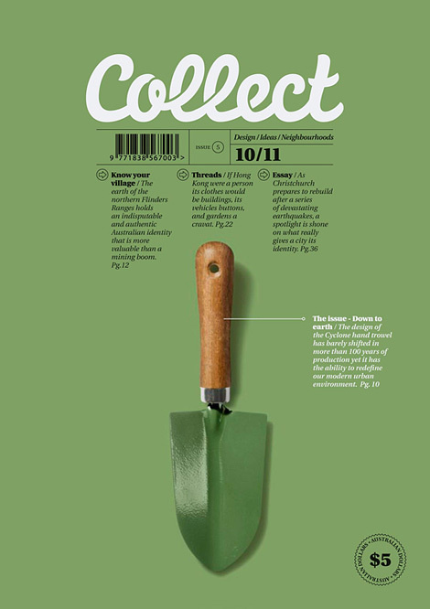 collect #trowel #still life #color #photography #typography #cover