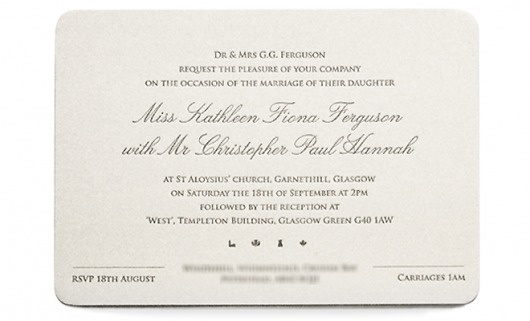 Chris Hannah - Wedding Invitations - Chris Hannah Art Director #invite #ivory #font #script #classic #letterpress #wedding #grey