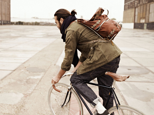 man #jacket #outside #backpack #bycicle #fashion #man