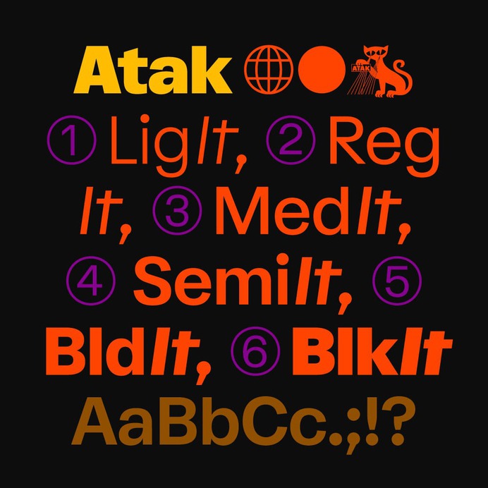 Atak Typeface - Mindsparkle Mag Beautiful and colorful typography set designed and achieved by Philipp Herrmann. #logo #typeface #identity #branding #design #color #photography #graphic #design #gallery #blog #project #mindsparkle #mag #beautiful #portfolio #designer