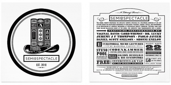 Semiospectacle Identity & Flyer - Nubbytwiglet.com #nubblytwiglet #typography