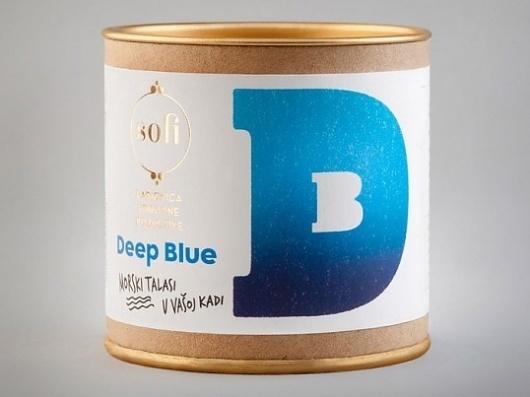 Sofi Bath Bombs | Lovely Package #white #tins #packaging #gold #blue #typography