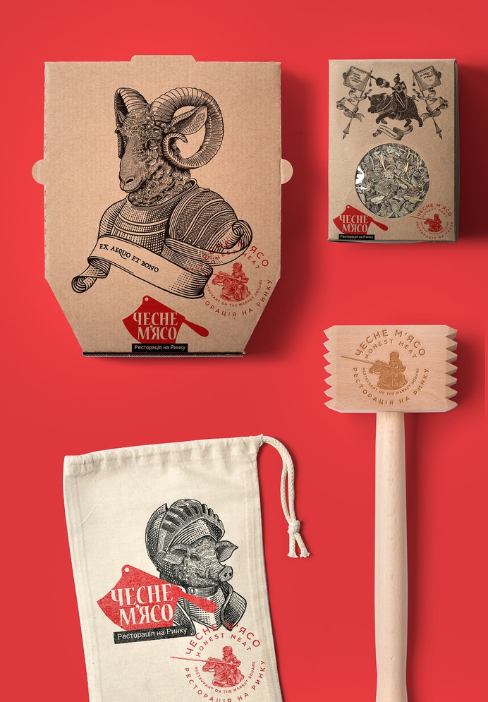 Honest Meat Branding, Illustration and Art Direction by Yaroslav Shkriblyik - Grits & Grids®