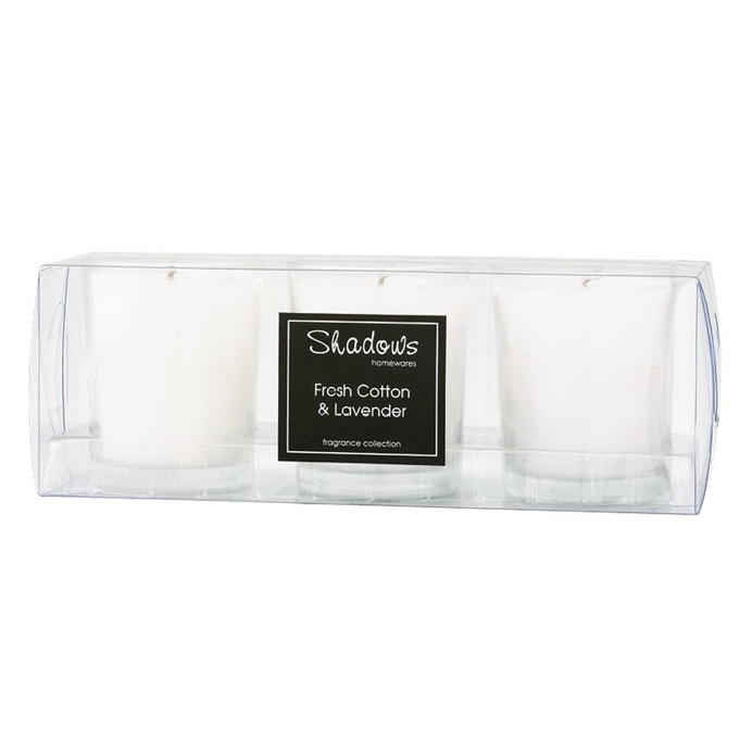 Trio Pack Fresh Cotton & Lavender Scented Candle