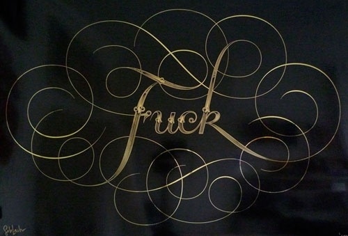 IndelicateGoldrs.jpg (JPEG Image, 500 × 339 pixels) #lettering #fuck #design #illustration #gold #type #typography