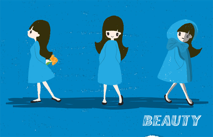 Beauty #blue #illustration #character #girl