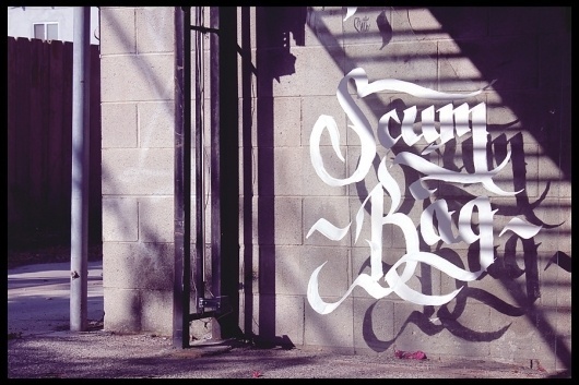 . #calligraphy #shadows #lettering #script #white #scum #photography #custom #bag