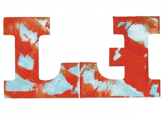 Letterpress Study #form #red #print #color #letterpress #letter #press #blue