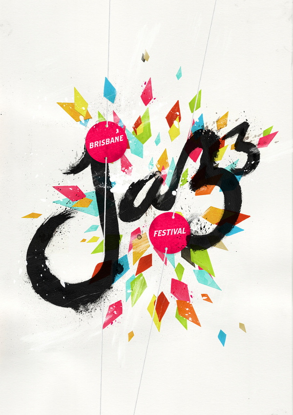 Brisbane Jazz Festival #jazz #diamonds #paint #poster #colour #typography