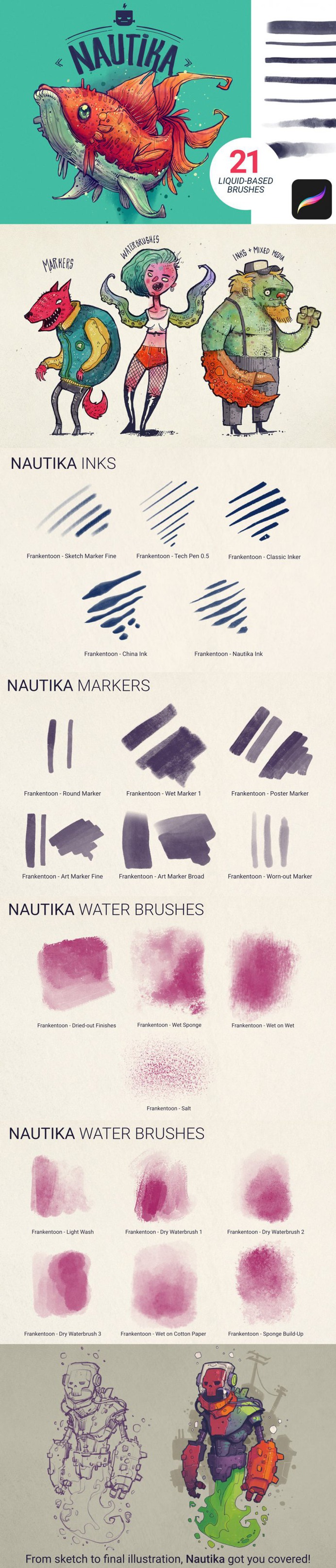 Nautika – Brush Pack for Procreate