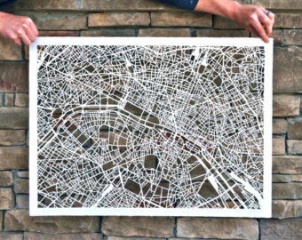 The ORIGINAL Hand Cut Paper Maps by Karen M. O'Leary by StudioKMO