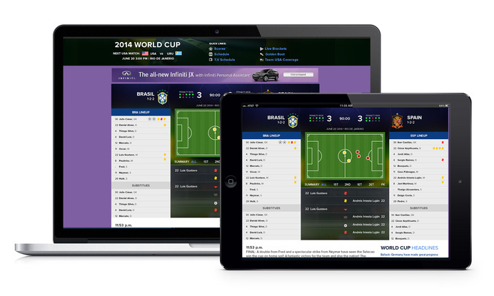 2014 CBSSports.com World Cup Match Tracker #match #world #tracker #interface #ui #soccer #football #brazil #cup #cbssports