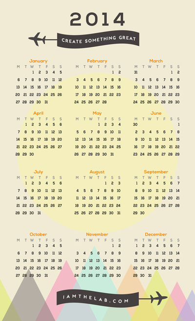 Create Something Great 2014 Calendar #calendar #design #graphic #2014 #poster #art