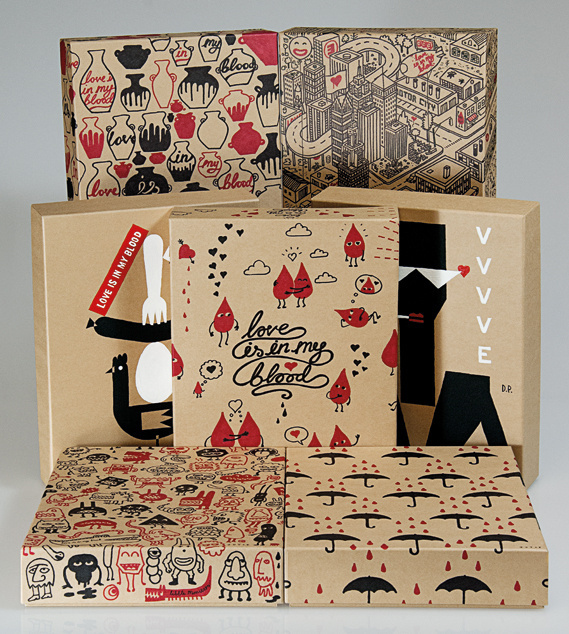 Creative Review EJAF's Love Is In My Blood campaign boxes #packaging #illustration
