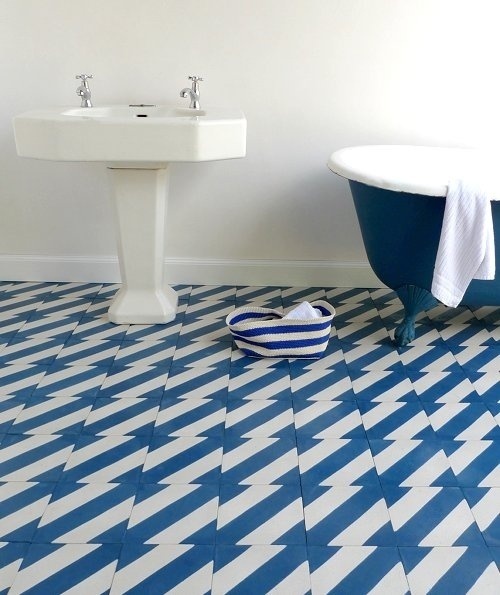 patterned bathroom tiles | Pattern on Pattern #bath #pattern #bathroom #home #tile