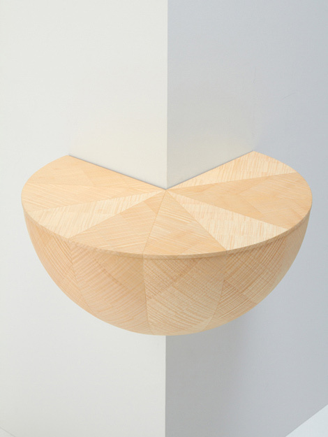 Varia — Design & photography related inspiration #wooden #corner #round #shelve #wood #interoior #shelf #table