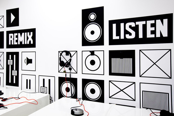 Mother Design #speaker #vinyl #wall #exhibit #signage