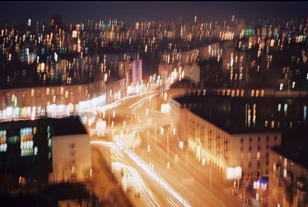 red ink on paper #film #analog #junk #camera #photo #night #kyiv #roof #street #shake #ukraine #weird #kiev
