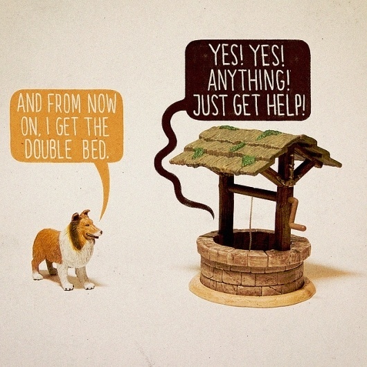 The Upper Hand | Flickr - Photo Sharing! #lassie #illustration #cartoon #funny #dog