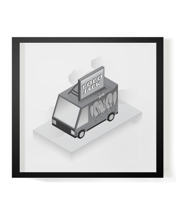 Cocktail City Exhibit 2012 #halftone #white #graffiti #van #coco #throw #black #jack #up #vandalism