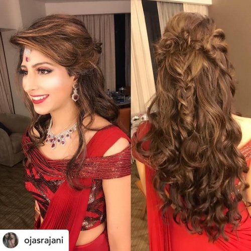 Three Strand Partial Braid In Curly Hair