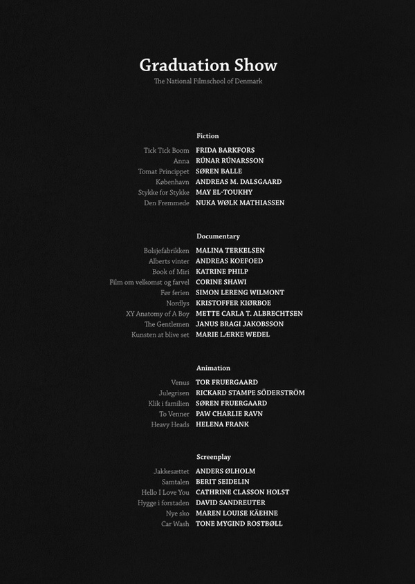 The National Film School of Denmark Daniel Siim #design #graphic #identity #poster #film #typography