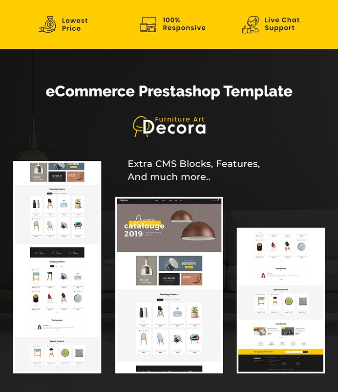 #Decora - #Furniture #Crafts & #Art Store #Prestashop #Responsive #Theme | #TemplateTrip #eCommerce #Website #Template