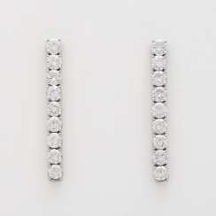 Pair of drop earrings with 18 diamonds