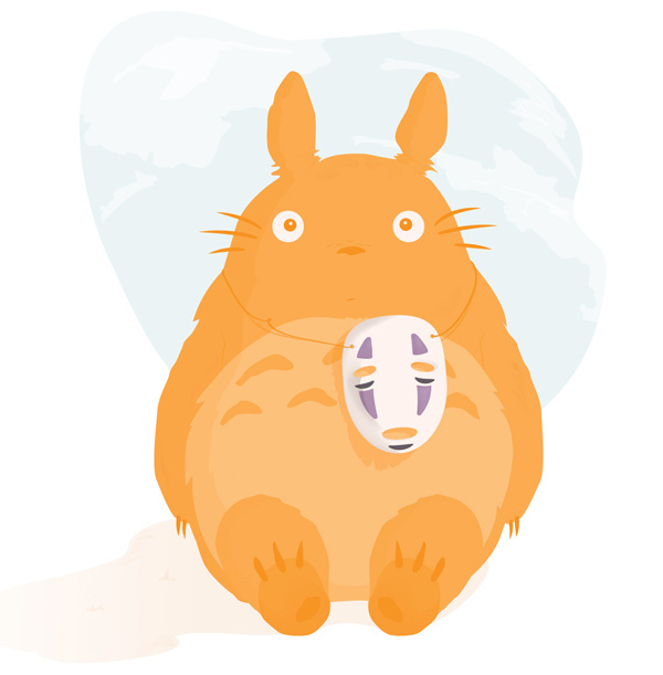 Sneaky Totoro. #illustration #ghibli #film4 #totoro