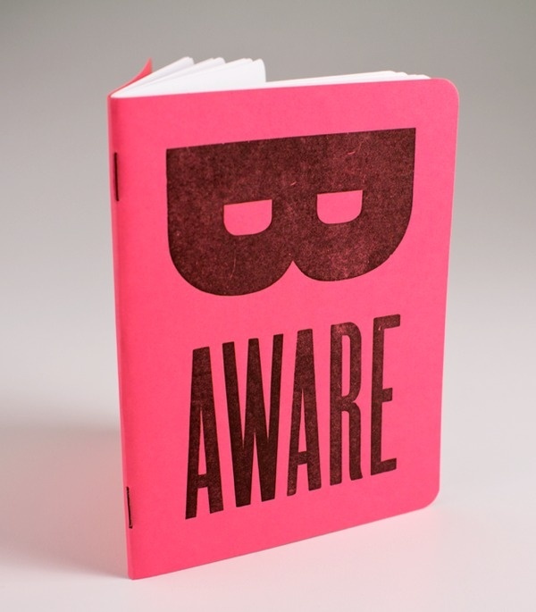 be aware mini journal #breast #mini #pink #letterpress #journal #awareness #cancer #thetypeleague