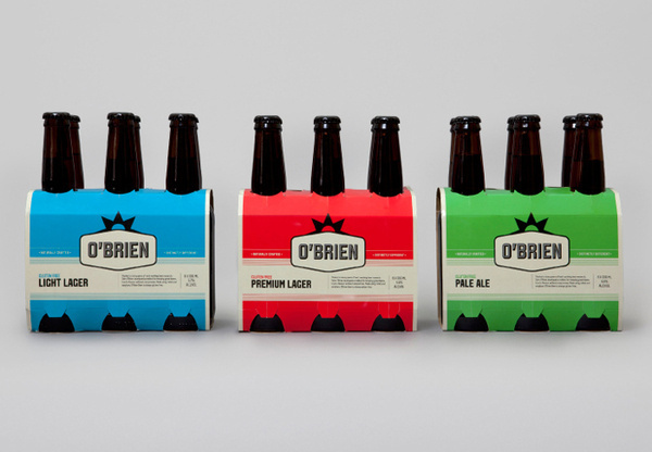 Packaging example #558: O'Brien Beer Packaging #packaging #beer #color